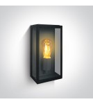 Kinkiety zewnętrzne - One Light kinkiet z żarówką w szklanym lampionie Gabbia A 67406A/B - produkt 1