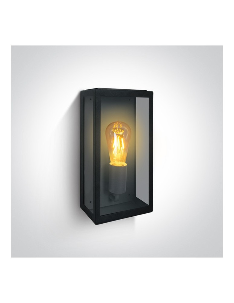 Kinkiety zewnętrzne - One Light kinkiet z żarówką w szklanym lampionie Gabbia A 67406A/B - produkt kolory-swiatla.pl 1