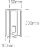 Kinkiety zewnętrzne - One Light kinkiet z żarówką w szklanym lampionie Gabbia A 67406A/B - produkt 2