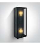 Kinkiety zewnętrzne - One Light kinkiet lampion z dwiema żarówkami elwacja dom ogród Gabbia 2A 67406B/B IP43 - product 1