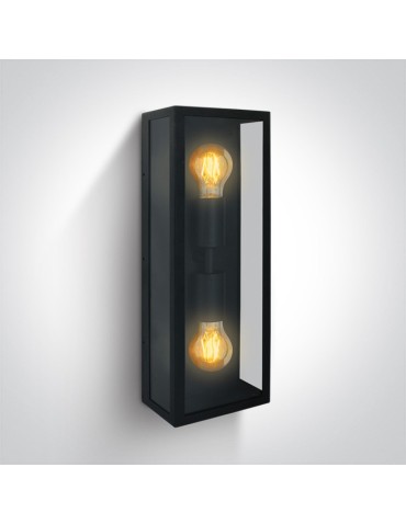 One Light kinkiet lampion z dwiema żarówkami elwacja dom ogród Gabbia 2A 67406B/B IP43
