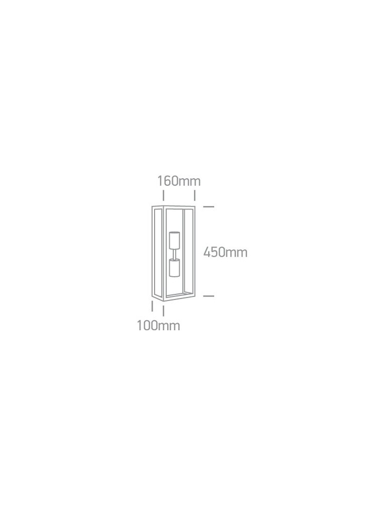 Kinkiety zewnętrzne - One Light kinkiet lampion z dwiema żarówkami elwacja dom ogród Gabbia 2A 67406B/B IP43 - product kolory-swiatla.pl 2