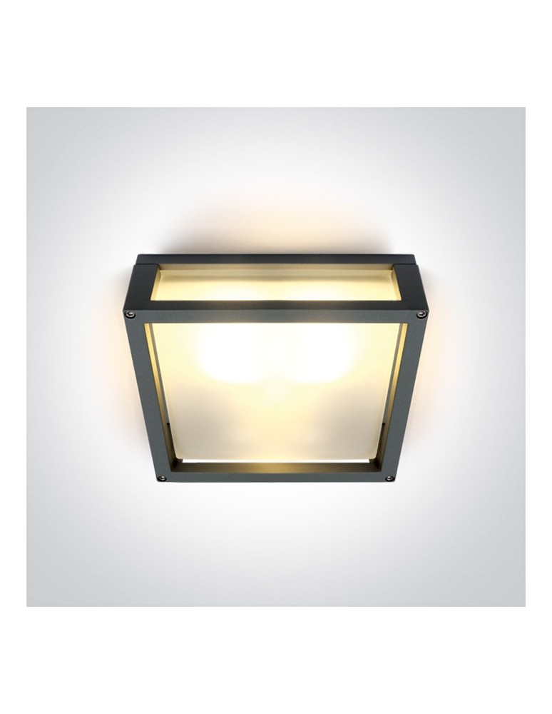 Lampy zewnętrzne sufitowe - One Light kinkiet kwadratowy pasujący do mieszkania Psofida S 67420B/AN IP54 - produkt kolory-swiatla.pl 1