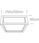 Lampy zewnętrzne sufitowe - One Light kinkiet kwadratowy pasujący do mieszkania Psofida S 67420B/AN IP54 - product 2