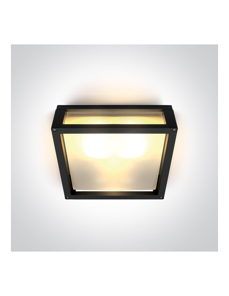 Lampy zewnętrzne sufitowe - One Light kinkiet kwadratowy pasujący do mieszkania Psofida S 67420B/B IP54 - produkt kolory-swiatla.pl 1