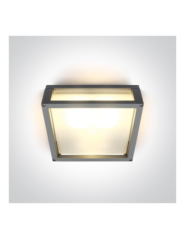 Lampy zewnętrzne sufitowe - One Light kinkiet kwadratowy pasujący do mieszkania Psofida S 67420B/G IP54 - produkt kolory-swiatla.pl 1