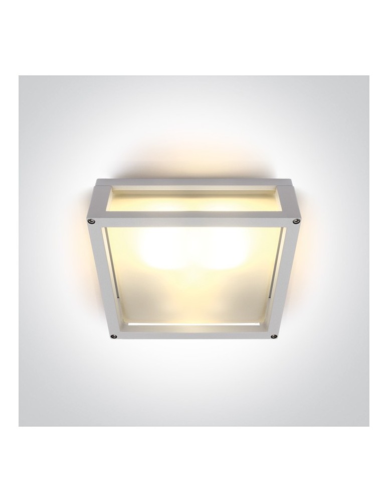 Lampy zewnętrzne sufitowe - One Light kinkiet kwadratowy pasujący do mieszkania Psofida S 67420B/W IP54 - produkt kolory-swiatla.pl 1