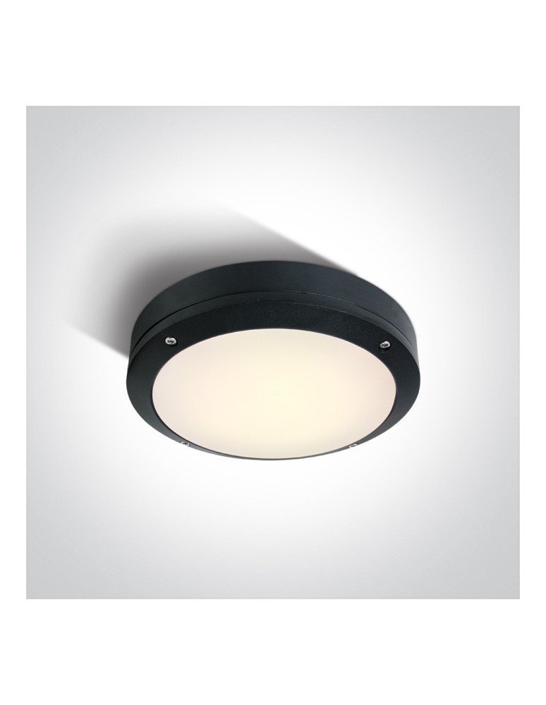 Lampy zewnętrzne sufitowe - One Light kinkiet okrągły 22cm LED dom ogród Akteo 67442/B/W IP54 - produkt kolory-swiatla.pl 1
