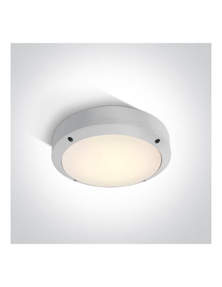 Lampy zewnętrzne sufitowe - One Light kinkiet okrągły 22cm LED dom ogród Akteo 67442/W/W IP54 - produkt kolory-swiatla.pl 1