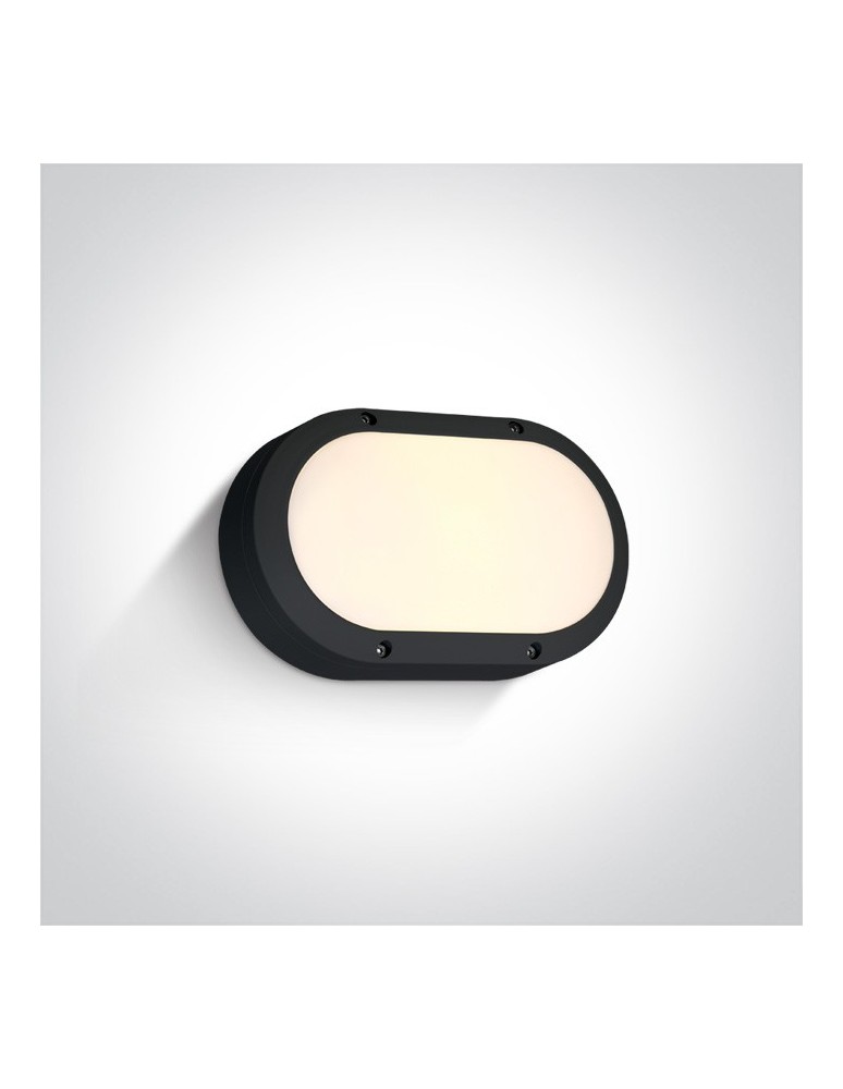 Kinkiety zewnętrzne - One Light kinkiet owalny czarny na ścianę elewację Kentro 67442B/B/W IP54 - produkt kolory-swiatla.pl 1