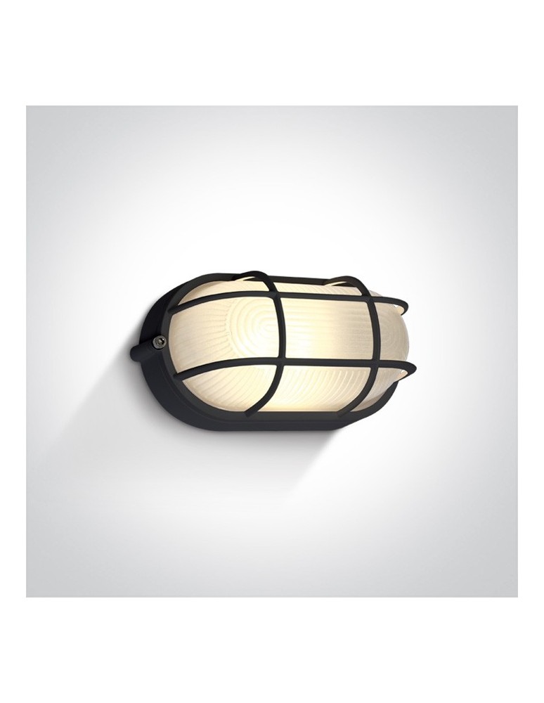 Kinkiety zewnętrzne - One Light kinkiet z kratką osłoną w stylu morskim kanałowa Santomeri 67444C/B/W IP54 - produkt kolory-swiatla.pl 1