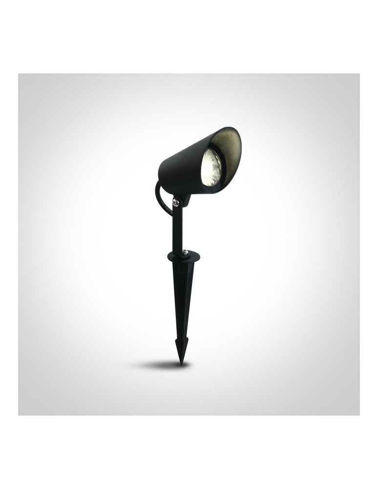 Lampy ogrodowe wbijane w ziemię (z klinem) - One Light reflektor lampa LED do ogrodu z kolcem czarna Moira 67458/B/W IP65 - produkt kolory-swiatla.pl 1