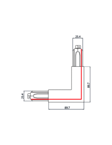 Stucchi Łącznik kątowy zewnętrzny - typ L czarny 9012/W - produkt 2