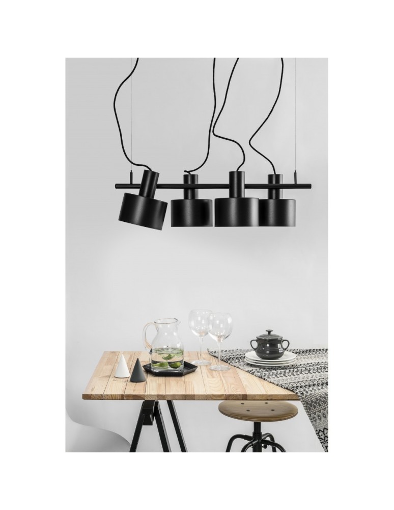 UMMO ENKEL 4 czarna sufitowa lampa wisząca EN4422P0