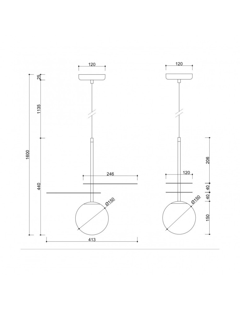 UMMO FYLLO A czarna sufitowa lampa wisząca FYA122P0