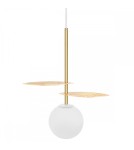 Lampy wiszące kule - UMMO FYLLO A złota lampa wisząca  z mosiężnymi liśćmi FYA131P0 - product 1