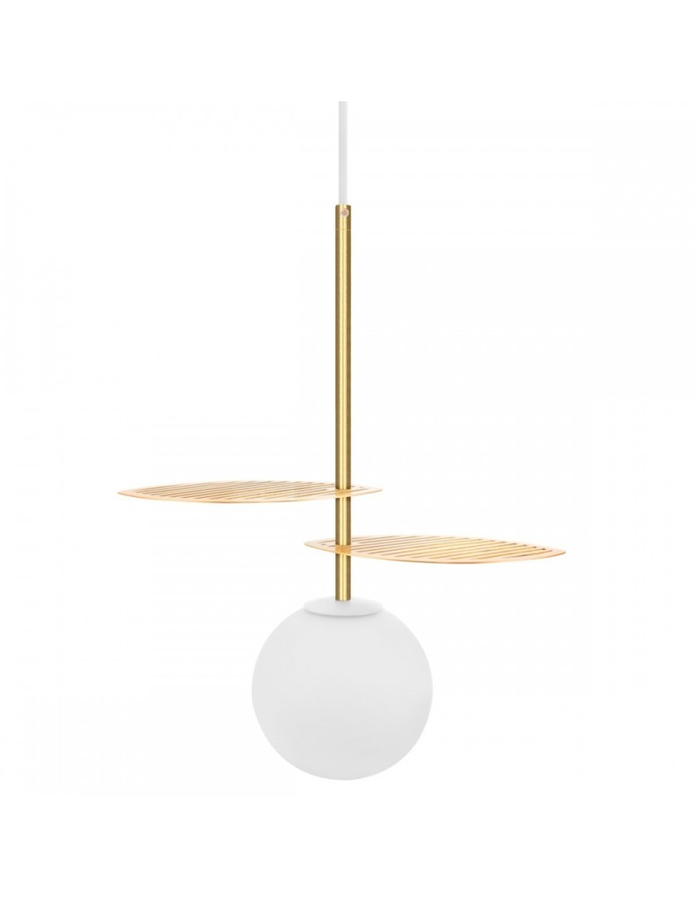 Lampy wiszące kule - UMMO FYLLO A złota lampa wisząca  z mosiężnymi liśćmi FYA131P0 - produkt kolory-swiatla.pl 1