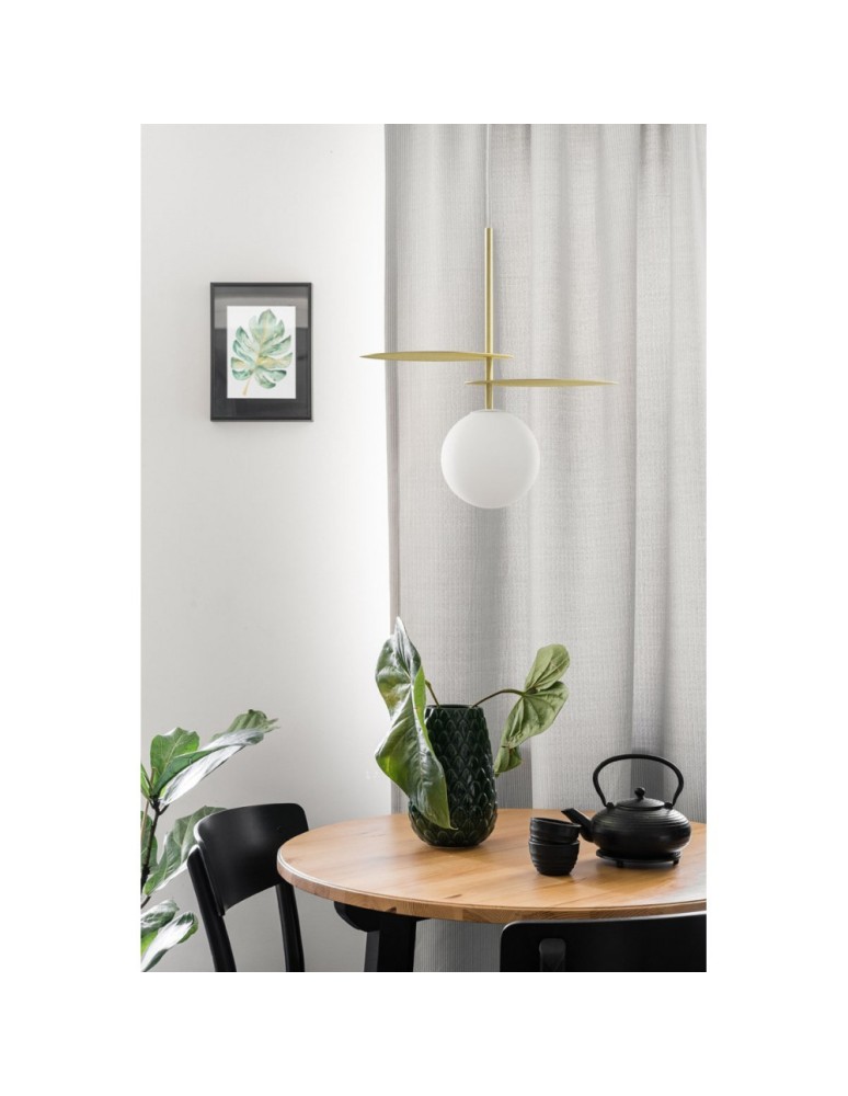 Lampy wiszące kule - UMMO FYLLO A złota lampa wisząca  z mosiężnymi liśćmi FYA131P0 - product kolory-swiatla.pl 2