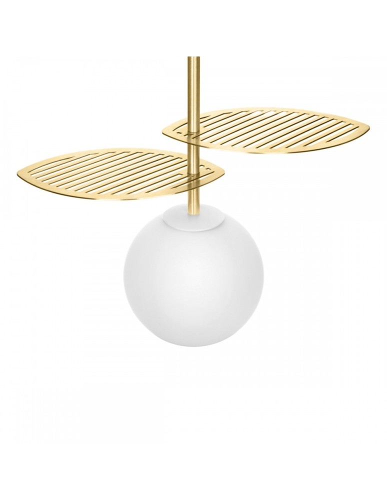 Lampy wiszące kule - UMMO FYLLO A złota lampa wisząca  z mosiężnymi liśćmi FYA131P0 - product kolory-swiatla.pl 3