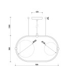 Lampy wiszące kule - UMMO KOBAN A czarna sufitowa lampa wisząca KOA222P0 - produkt 5