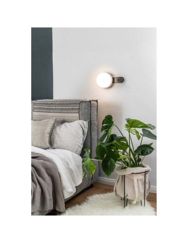 UMMO KUUL D1 czarna lampa ścienna / kinkiet z włącznikiem KLD12001