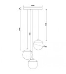 Lampy wiszące kule - UMMO KUUL F3 potrójna biała sufitowa lampa wisząca KLF311P3 - produkt 3