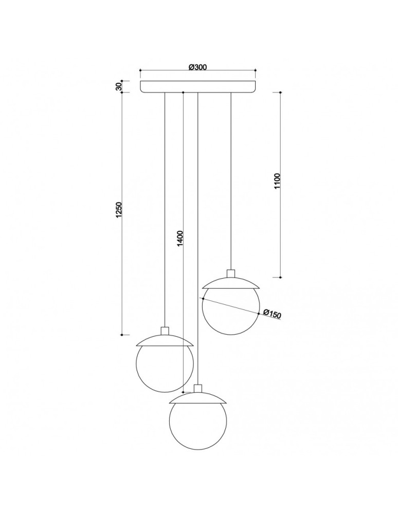 UMMO KUUL F3 potrójna biała sufitowa lampa wisząca KLF311P3