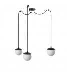 Lampy wiszące kule - UMMO KUUL F3 potrójna czarna sufitowa lampa wisząca z regulowaną długością KLF322P2 - produkt 1