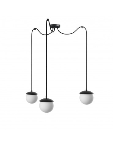 UMMO KUUL F3 potrójna czarna sufitowa lampa wisząca z regulowaną długością KLF322P2