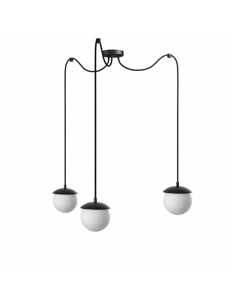 UMMO KUUL F3 potrójna czarna sufitowa lampa wisząca z regulowaną długością KLF322P2