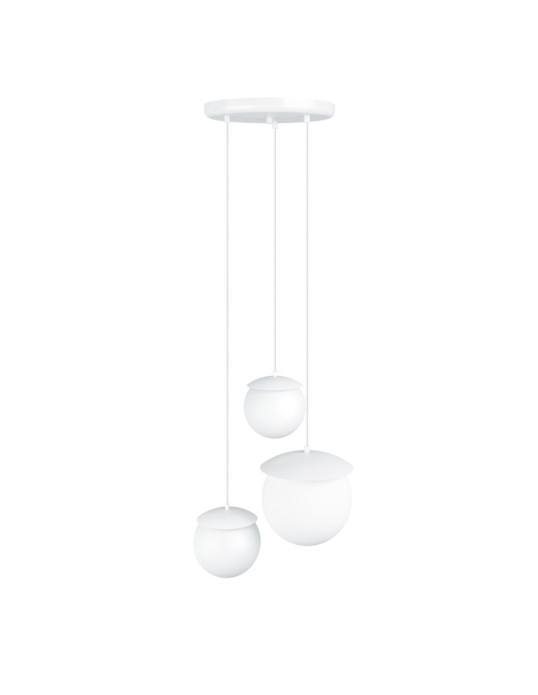 Lampy wiszące kule - UMMO KUUL M potrójna biała sufitowa lampa wisząca KLM311P4 - produkt kolory-swiatla.pl 1
