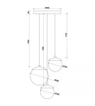 Lampy wiszące kule - UMMO KUUL M potrójna biała sufitowa lampa wisząca KLM311P4 - produkt 3