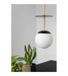 Lampy wiszące kule - UMMO PLAAT A BRASS czarna sufitowa lampa wisząca z mosiądzem PLA132P0 - product 3