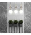 Lampy wiszące kule - UMMO PLAAT A BRASS czarna sufitowa lampa wisząca z mosiądzem PLA132P0 - product 5