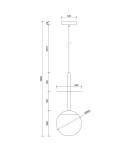 Lampy wiszące kule - UMMO PLAAT A BRASS czarna sufitowa lampa wisząca z mosiądzem PLA132P0 - product 6