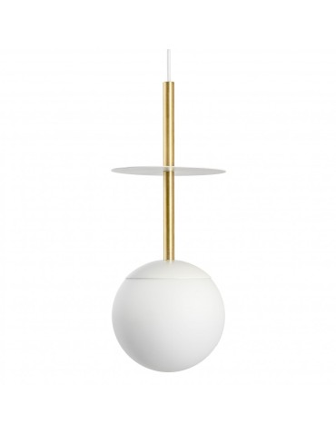 UMMO PLAAT A BRASS biała sufitowa lampa wisząca z mosiądzem PLA131P0