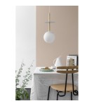 Lampy wiszące kule - UMMO PLAAT A BRASS biała sufitowa lampa wisząca z mosiądzem PLA131P0 - product 2