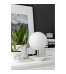 Lampki nocne - UMMO PLAAT ST biała lampa stołowa z mosiądzem PLS131P1 - product 2