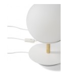 Lampki nocne - UMMO PLAAT ST biała lampa stołowa z mosiądzem PLS131P1 - product 4