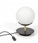 Lampki nocne - UMMO PLAAT ST czarna lampa stołowa z mosiądzem PLS132P1 - product 1