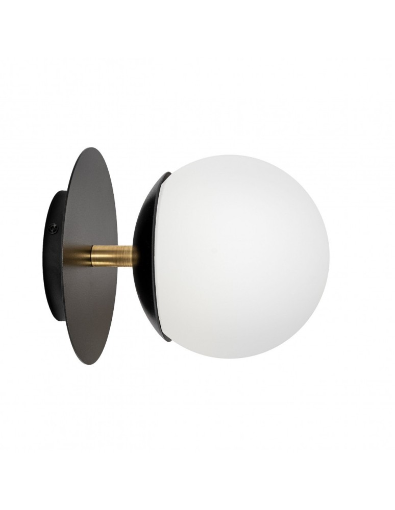 Kinkiety w stylu skandynawskim - UMMO PLAAT C czarna lampa ścienna / kinkiet z mosiądzem PLC12300 - produkt kolory-swiatla.pl 1