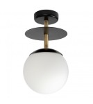 Lampy sufitowe - UMMO PLAAT B czarna lampa przysufitowa / plafon z mosiądzem PLB12303 - product 1