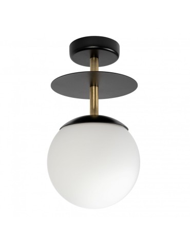 UMMO PLAAT B czarna lampa przysufitowa / plafon z mosiądzem PLB12303