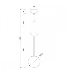 Lampy wiszące kule - UMMO GLADIO czarna sufitowa lampa wisząca GLA122P0 - produkt 6