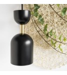 Lampy wiszące - UMMO SUPURU czarna sufitowa lampa wisząca z mosiężną rurką SUA132P0 - product 2