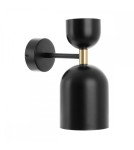 Kinkiety w stylu skandynawskim - UMMO SUPURU czarna lampa ścienna / kinkiet z mosiężną rurką SUK13020 - product 1