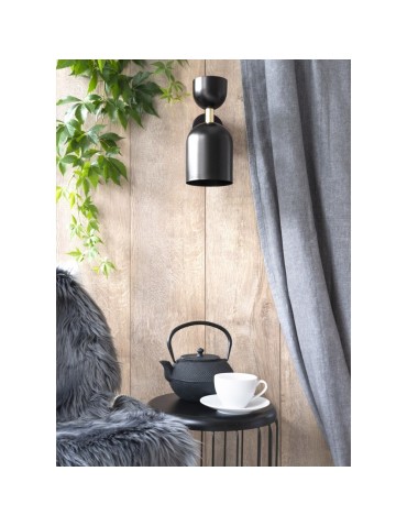 UMMO SUPURU czarna lampa ścienna / kinkiet z mosiężną rurką SUK13020 - product 2