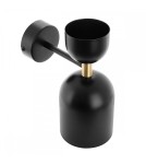 Kinkiety w stylu skandynawskim - UMMO SUPURU czarna lampa ścienna / kinkiet z mosiężną rurką SUK13020 - product 4