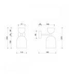 Kinkiety w stylu skandynawskim - UMMO SUPURU czarna lampa ścienna / kinkiet z mosiężną rurką SUK13020 - product 5