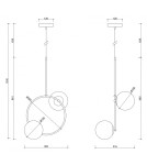 Lampy wiszące kule - UMMO FUPPU A czarna sufitowa lampa wisząca FPA222P0 - product 3